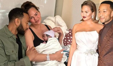 Beş ay önce doğum yapan Chrissy Teigen tekrar anne oldu!