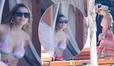 Hadise’ye plajda önlem! Denize girmedi, perdeler kapalı oturdu