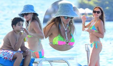 Ebru Akel’in oğluyla Bodrum tatili!