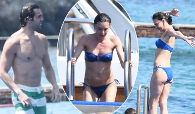 Hande Ataizi  ve Dinç Aydoğdu sezonu açtı! Esneme hareketleri dikkat çekti