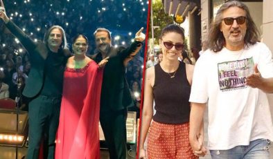 Şarkıcı Çelik öğretmen sevgilisiyle el ele