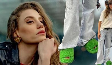 Serenay Sarıkaya’nın gündem olan yeşil terlikllerinin fiyatı dudak uçuklattı!