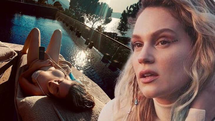 Farah Zeynep Abdullah’tan havuz başında bikinili poz