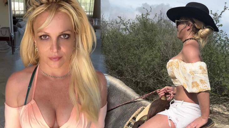 Britney Spears, yılan dövmesi yaptırıp ata çıplak bindi
