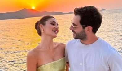 Hande Erçel ve Hakan Sabancı’dan romantik poz