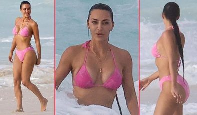 Kim Kardashian tatilde! Binlerce dolarlık bikinisiyle kameralara yansıdı