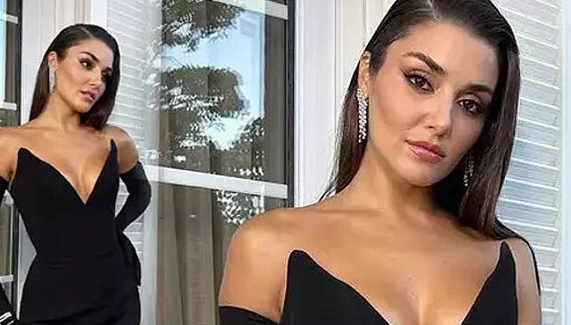 Hande Erçel, dekolteli kıyafetiyle Paris Moda Haftası’nda fırtınalar estirdi